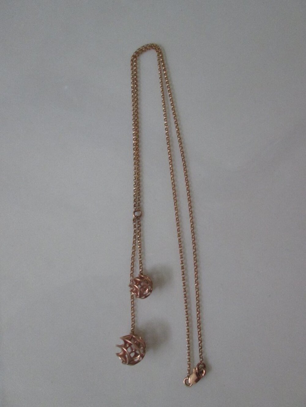 14k rose gold lariat necklace